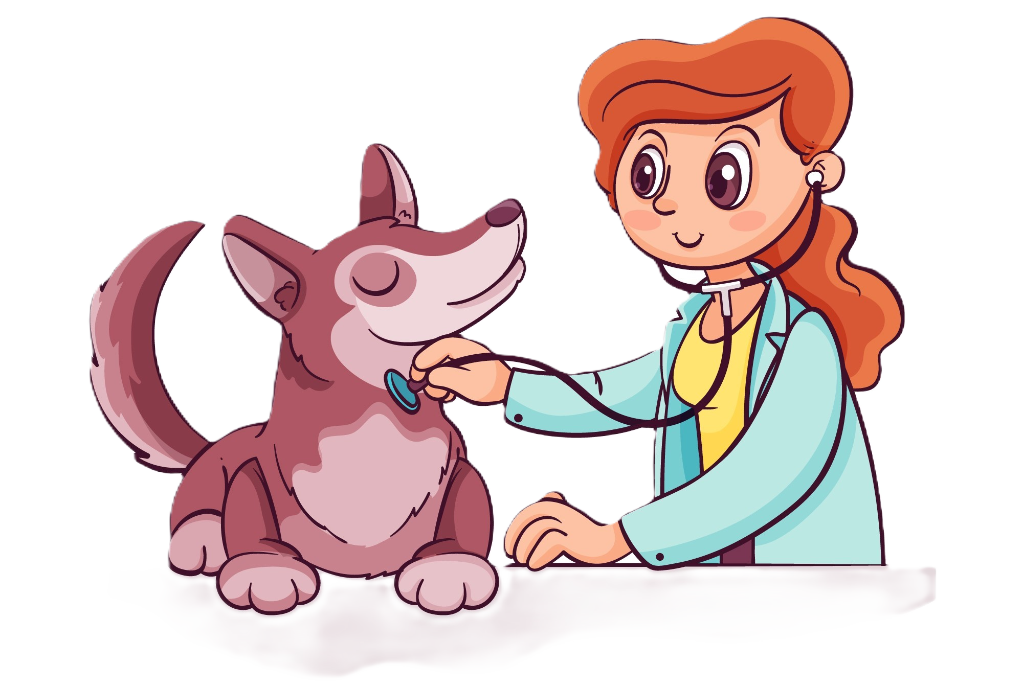 Veterinary students with animals