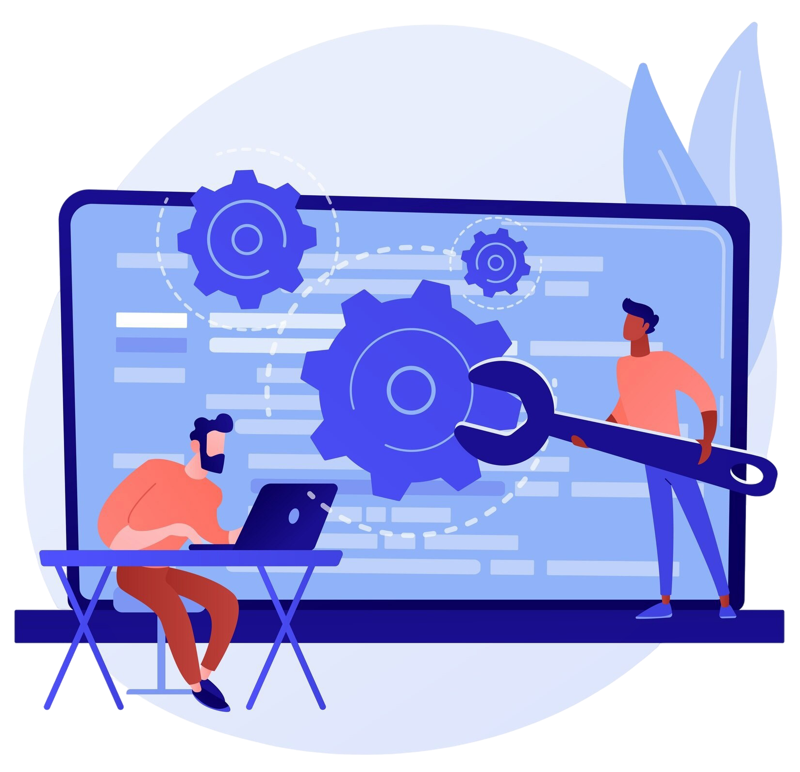 Students learning technical skills